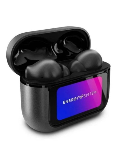 Auriculares energy sistem display anc inalambrico negro