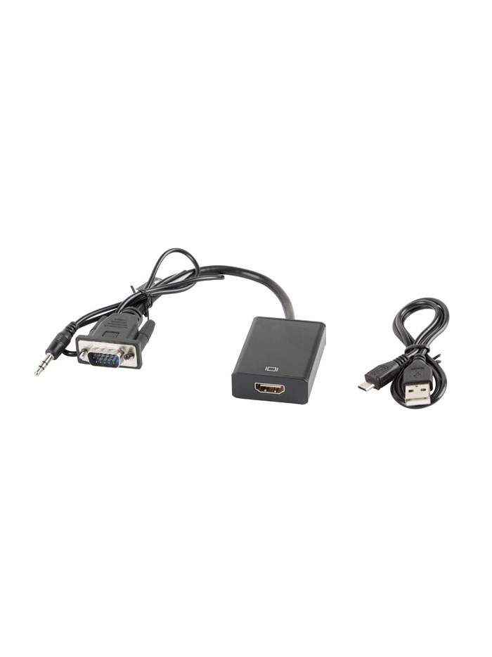 Adaptador lanberg vga macho+audio 3.5mm jack - hdmi hembra Adaptador lanberg vga macho+audio 3.5mm jack - hdmi hembra