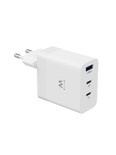 Cargador rapido ewent ew1323 65w 2 x usb tipo c 1 x usb tipo a