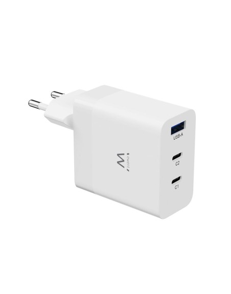 Cargador rapido ewent ew1323 65w 2 x usb tipo c 1 x usb tipo a