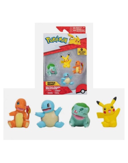 Pack 4 figuras pokemon iniciales de kanto