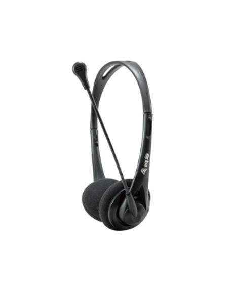 Auricular equip life microfono jack 3.5mm ( incluye adaptador 1 a 2 jacks ) negro