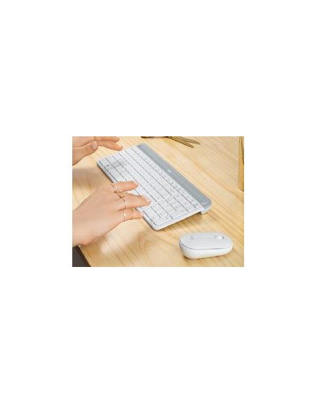 Teclado + mouse logitech mk470 wireless inalambrico blanco