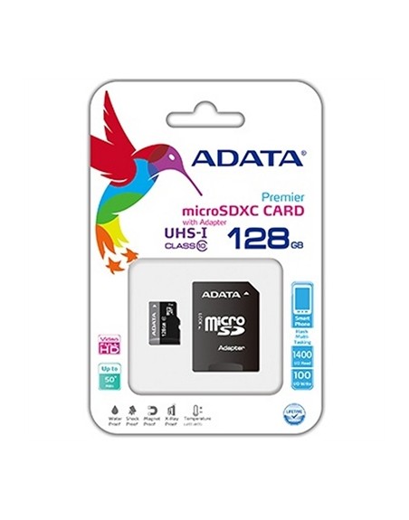Tarjeta micro sd adata 128gb cl10 + adaptador sd