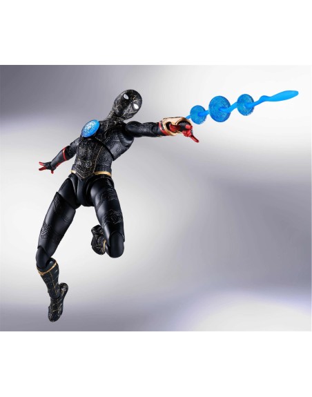 Figura tamashii nations marvel spider - man no way home spider - man traje negro & dorado sh figuarts