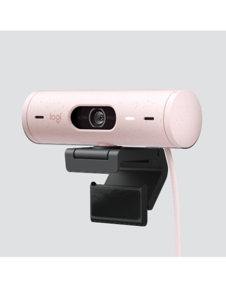 Webcam logitech brio 500 rosa full hd - usb tipo c