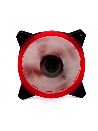 Ventilador gaming doble anillo 12 cm rojo