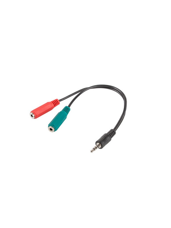 Adaptador lanberg minijack 3.5mm m 4pin 2x minijack 3.5mm h 3pin Adaptador lanberg minijack 3.5mm m 4pin 2x minijack 3.5mm h 3pin