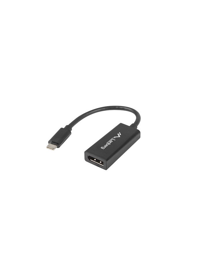 Adaptador usb lanberg usb tipo c m 3.1 a displayport h 15cm negro Adaptador usb lanberg usb tipo c m 3.1 a displayport h 15cm negro
