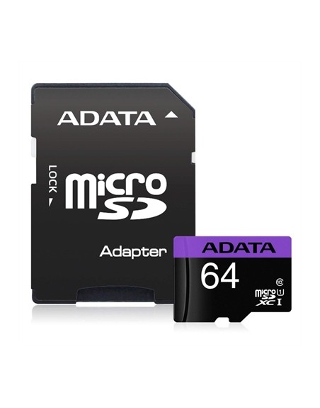 Tarjeta micro sd adata 64gb cl10 + adaptador sd