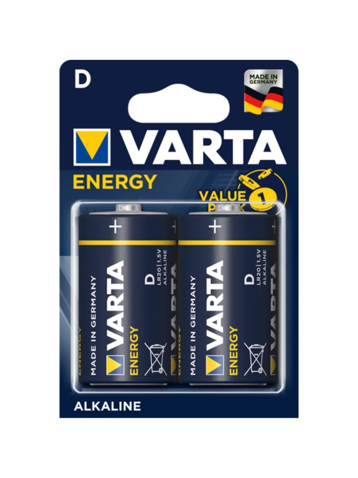 Blister pilas varta alcalinas energy lr20 d - 2 pilas Blister pilas varta alcalinas energy lr20 d - 2 pilas