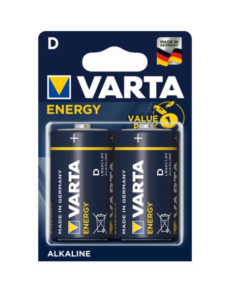 Blister pilas varta alcalinas energy lr20 d - 2 pilas