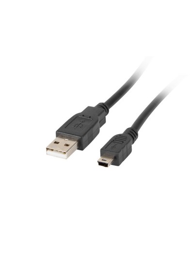 Cable usb lanberg 2.0 macho - mini usb macho 1.8m negro
