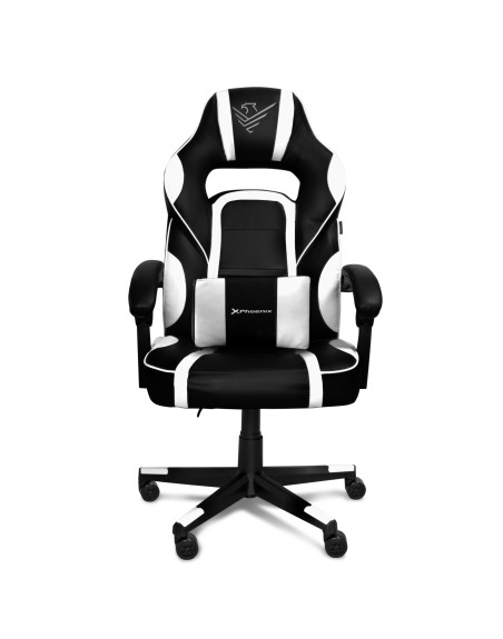 Silla gaming phoenix trophy cuero pu blanca