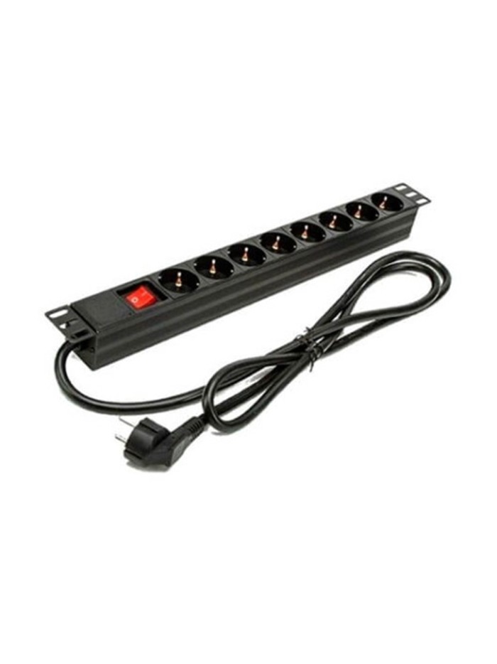 Regleta phasak 8 tomas con interruptor 1.5m negro Regleta phasak 8 tomas con interruptor 1.5m negro