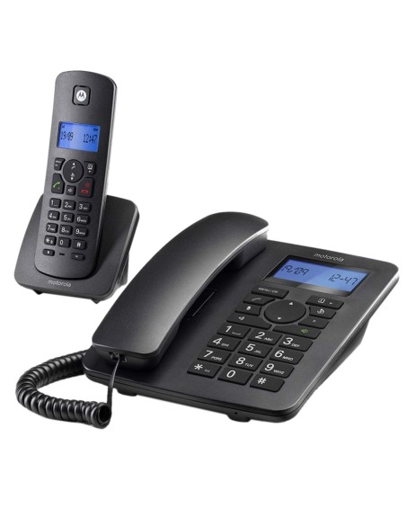 Kit telefono fijo + dect motorola c4201 negro