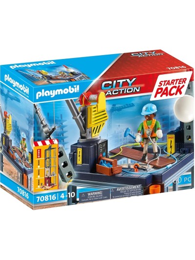Playmobil starter pack construccion con grua