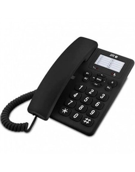 Telefono fijo spc original negro mute - 3 melodia - tecla r - 10 memo.indi - 3 mem.directas