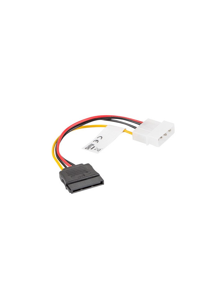 Cable lanberg alimentacion molex macho a sata hembra 15 cm Cable lanberg alimentacion molex macho a sata hembra 15 cm