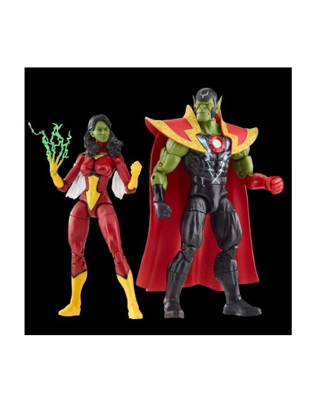 Figura hasbro marvel legends series avengers skrull queen & super - skrull