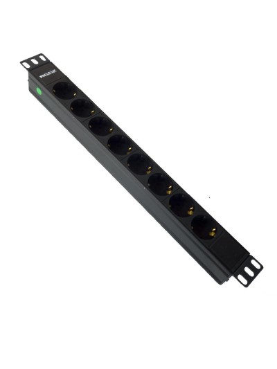 Regleta phasak 8 tomas sin interruptor 1.8m negro