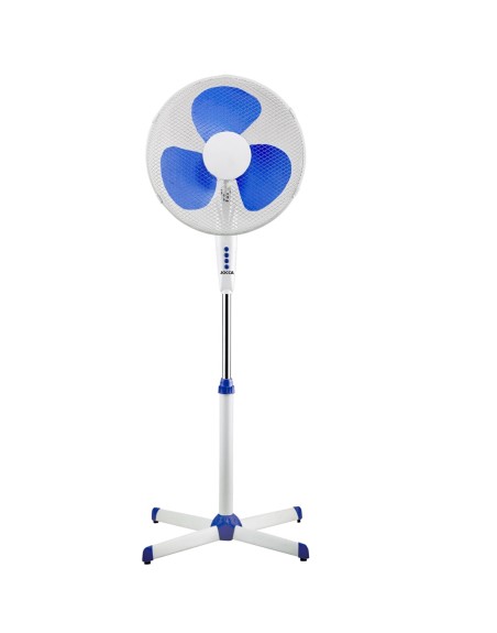 Ventilador de pie jocca 40cm 40w blanco - azul