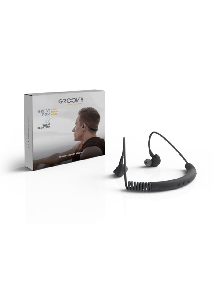 Auriculares groovy sport bluetooth neckband con microfono color gris oscuro Auriculares groovy sport bluetooth neckband con microfono color gris oscuro
