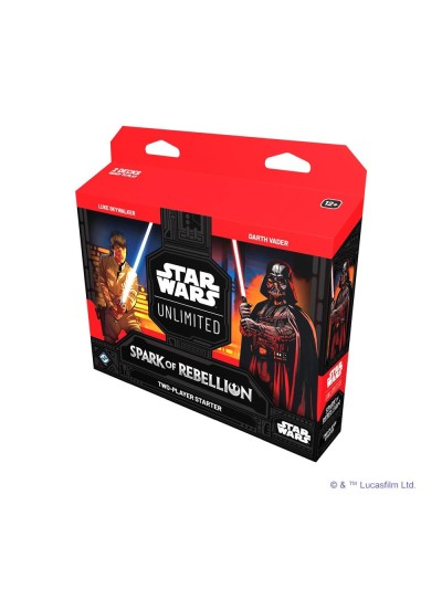 Juego de cartas star wars unlimited spark of rebellion paquete 2 jugadores de inicio (español)