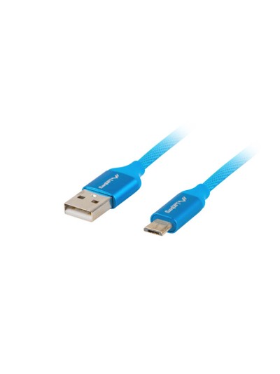 Cable usb lanberg 2.0 macho - micro usb macho quick charge 3.0 1m azul