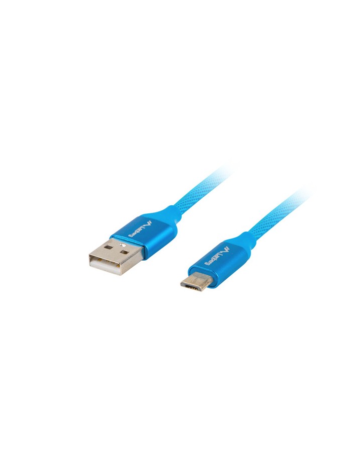 Cable usb lanberg 2.0 macho - micro usb macho quick charge 3.0 1m azul