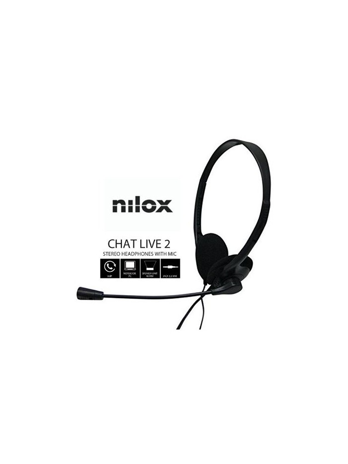 Auriculares nilox microfono control vol negro alambrico doble jack Auriculares nilox microfono control vol negro alambrico doble jack