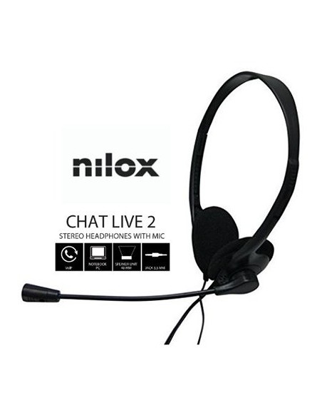 Auriculares nilox microfono control vol negro alambrico doble jack
