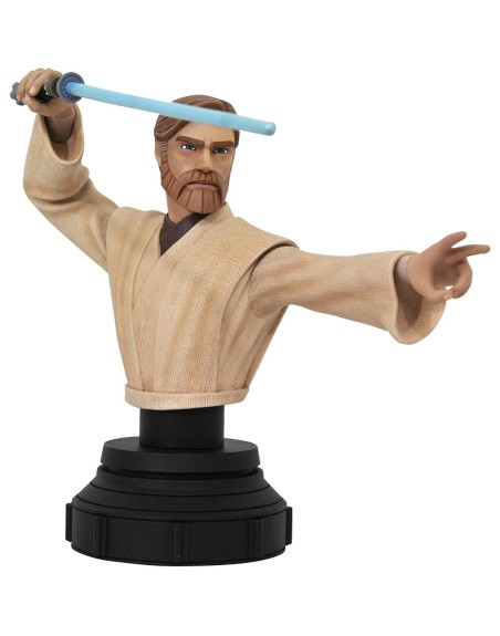 Figura busto diamond select toys star wars the clone wars obi wan 1 - 7 escala 15 cm resina