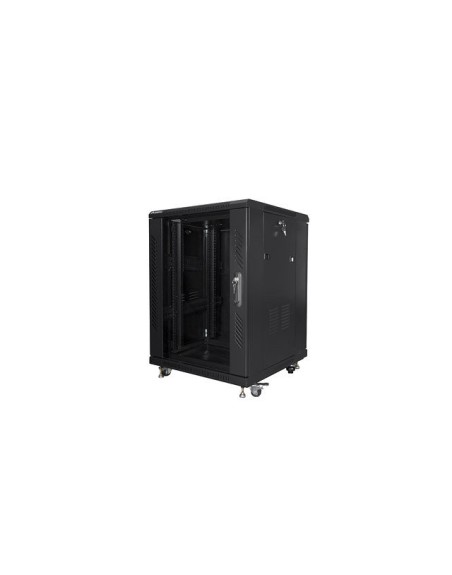 Armario rack lanberg 15u 600 x 600 auto ensamblado 19 pulgadas carga maxima 800kg negro