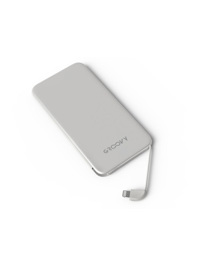 Bateria externa groovy 4000mah para dispositivos apple lightning color blanco