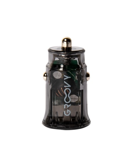 Cargador de coche groovy usb+tipo c 3.4a gris oscuro transparente