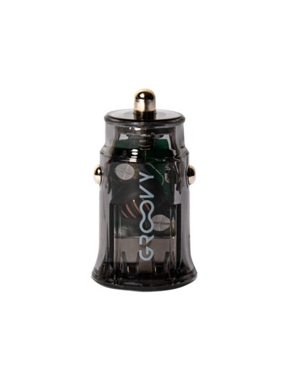 Cargador de coche groovy usb+tipo c 3.4a gris oscuro transparente