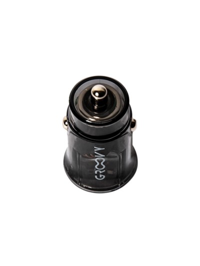 Cargador de coche groovy usb+tipo c 3.4a gris oscuro transparente