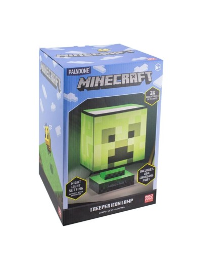 Lampara paladone con cargador usb minecraft creeper