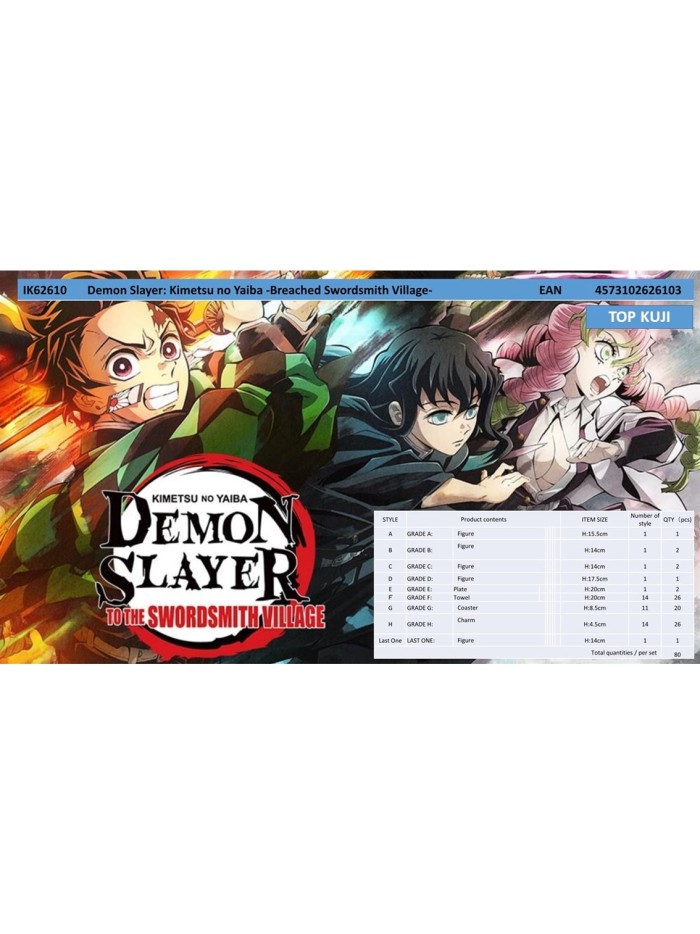 Ichiban kuji banpresto demon slayer kimetsu no yaiba breached swordsmith village Ichiban kuji banpresto demon slayer kimetsu no yaiba breached swordsmith village