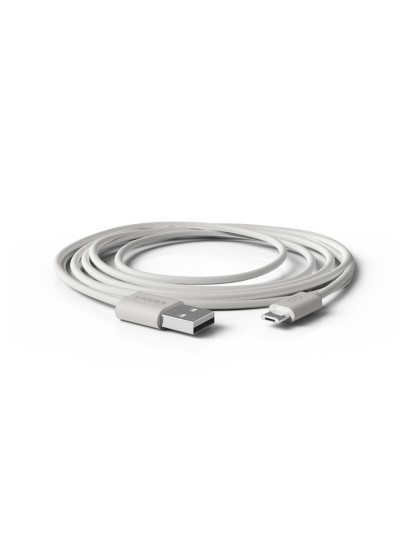 Cable groovy usb-a a micro usb longitud 2 mt color blanco