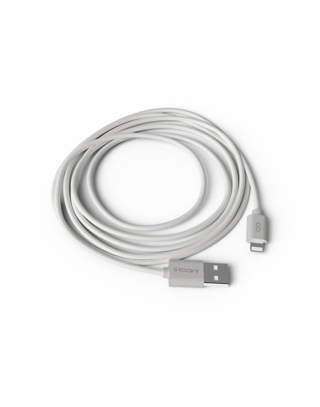 Cable groovy usb 2.0 a apple lightning longitud de cable 2 metros color blanco