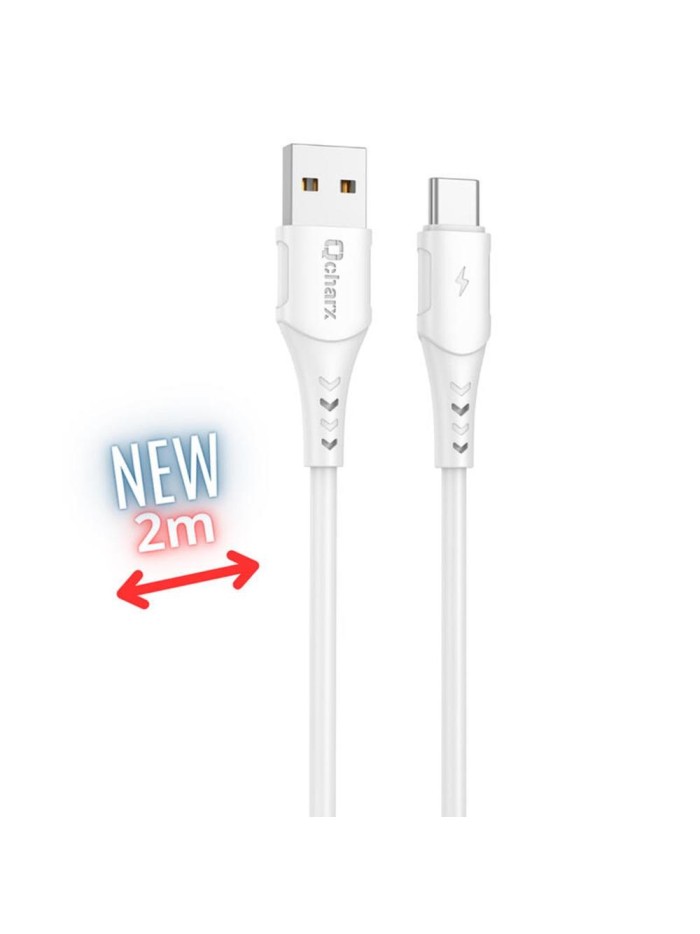 Cable qcharx athens usb tipo c a usb tipo a - 2m - pvc blanco Cable qcharx athens usb tipo c a usb tipo a - 2m - pvc blanco