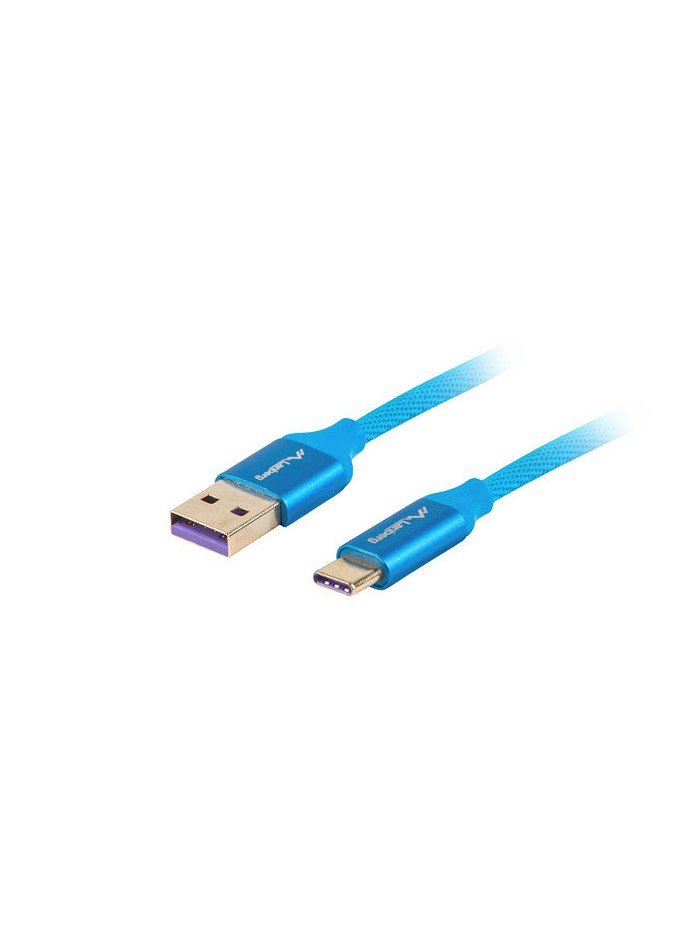 Cable usb lanberg 2.0 macho - usb tipo c macho 5a 1m azul Cable usb lanberg 2.0 macho - usb tipo c macho 5a 1m azul