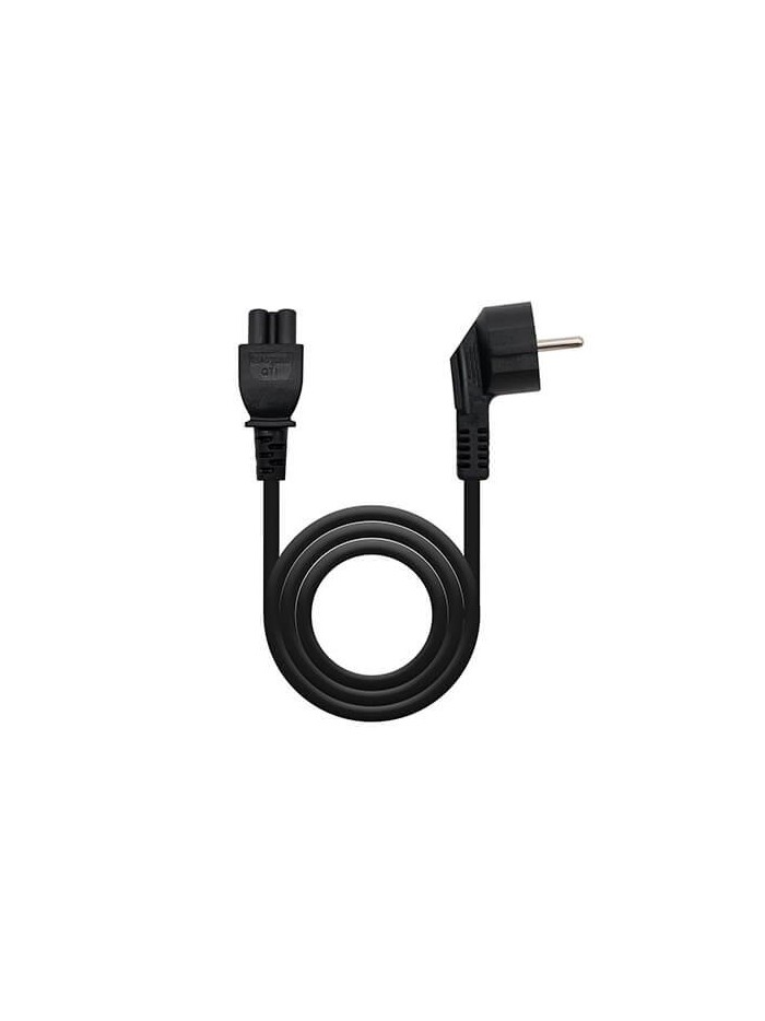 Cable alimentacion tipo trebol 1.5m nanocable negro corriente - acodado - schuko c5 - awg18 Cable alimentacion tipo trebol 1.5m nanocable negro corriente - acodado - schuko c5 - awg18