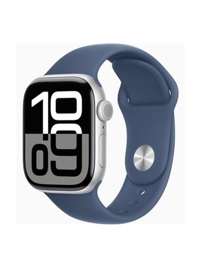 Smartwatch apple watch series 10 gps 42mm silver case denim sport band m - l