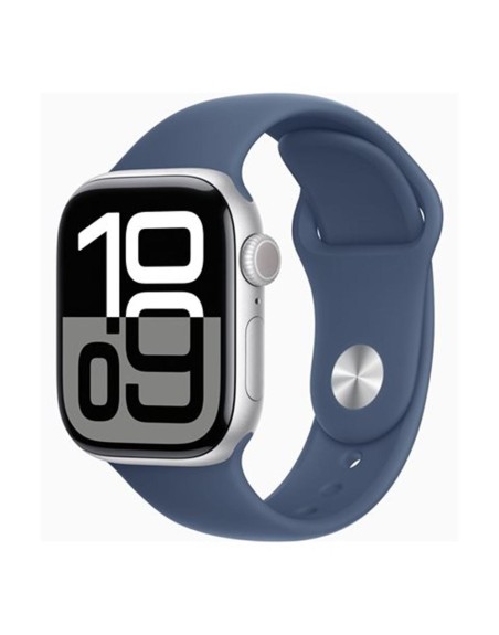 Smartwatch apple watch series 10 gps 42mm silver case denim sport band m - l