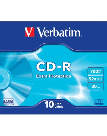 Verbatim cd - r 700mb 52x tarrina 10 unidades slim