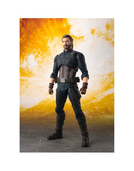 Figura tamashi nations marvel avengers infinity war capitan america 16 cm set de efectos especiales