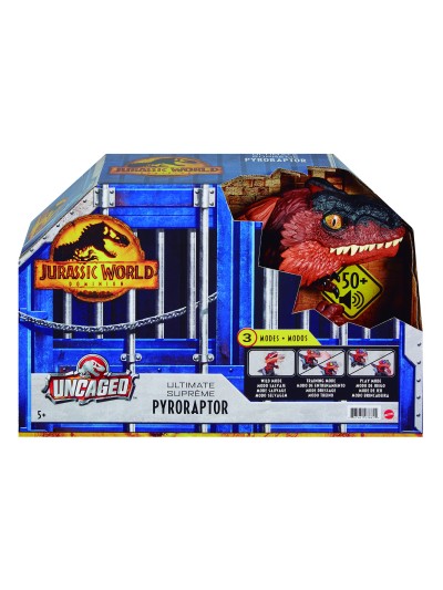 Figura mattel jurassic world dinosaurio desenjaulado en llamas